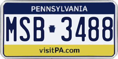 PA license plate MSB3488