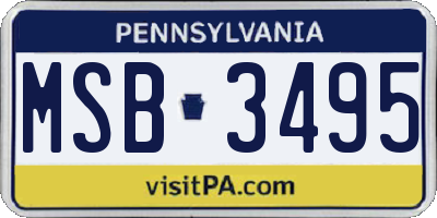 PA license plate MSB3495