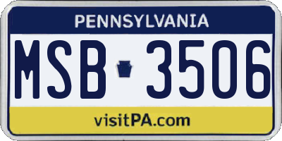 PA license plate MSB3506