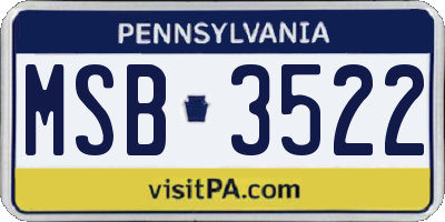 PA license plate MSB3522