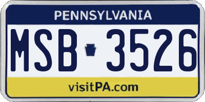 PA license plate MSB3526
