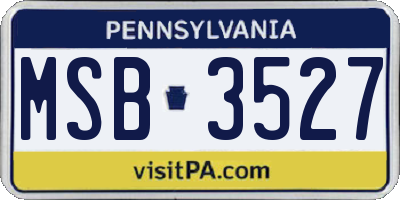 PA license plate MSB3527