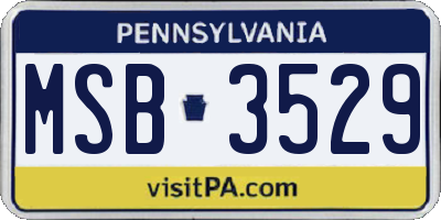 PA license plate MSB3529