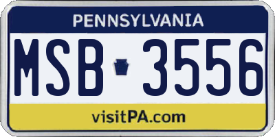 PA license plate MSB3556