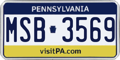 PA license plate MSB3569