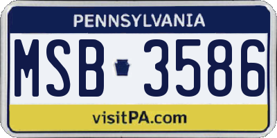 PA license plate MSB3586