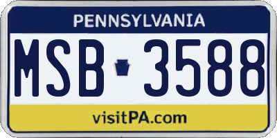 PA license plate MSB3588