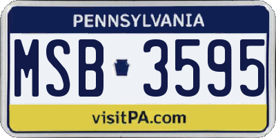 PA license plate MSB3595