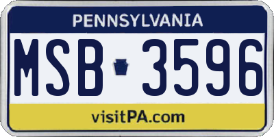 PA license plate MSB3596