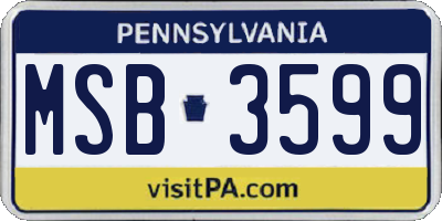PA license plate MSB3599