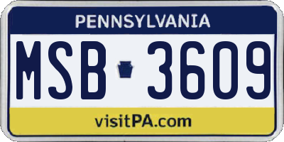 PA license plate MSB3609