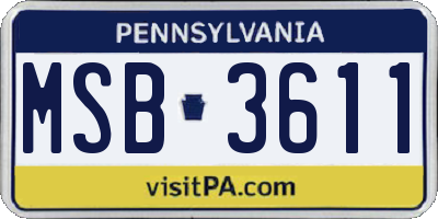 PA license plate MSB3611