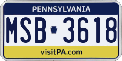 PA license plate MSB3618