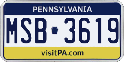 PA license plate MSB3619