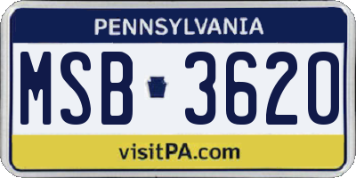 PA license plate MSB3620