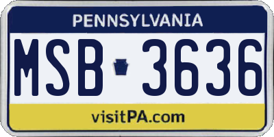 PA license plate MSB3636