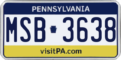 PA license plate MSB3638