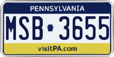 PA license plate MSB3655