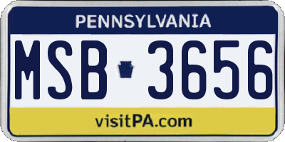 PA license plate MSB3656