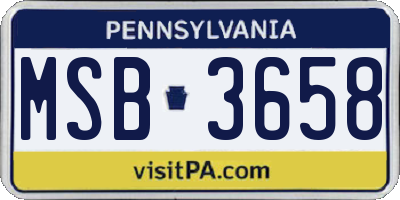 PA license plate MSB3658