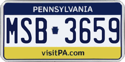 PA license plate MSB3659