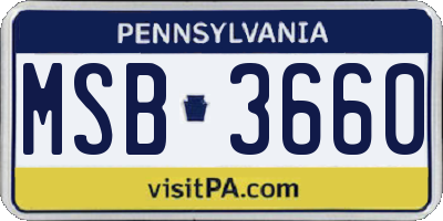 PA license plate MSB3660