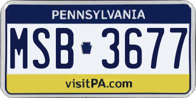 PA license plate MSB3677