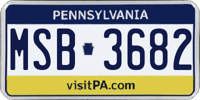 PA license plate MSB3682