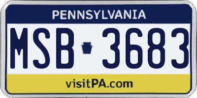 PA license plate MSB3683
