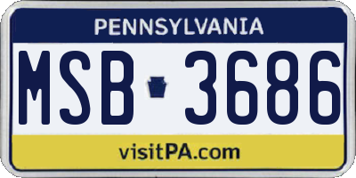 PA license plate MSB3686