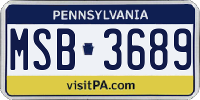 PA license plate MSB3689