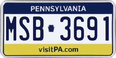 PA license plate MSB3691
