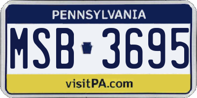 PA license plate MSB3695