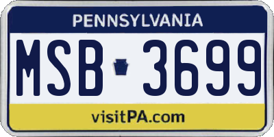 PA license plate MSB3699