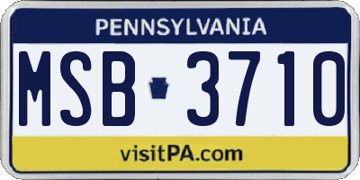 PA license plate MSB3710