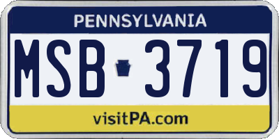 PA license plate MSB3719
