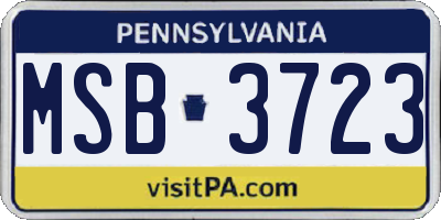 PA license plate MSB3723