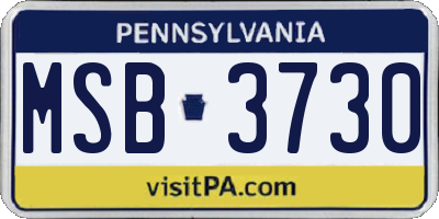 PA license plate MSB3730