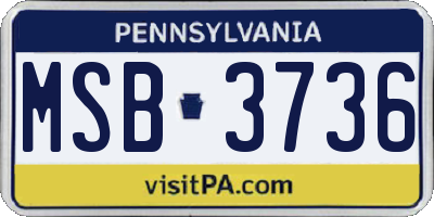 PA license plate MSB3736