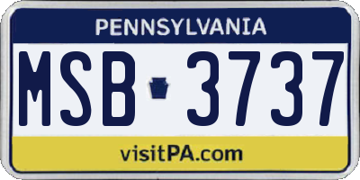 PA license plate MSB3737