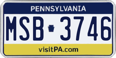 PA license plate MSB3746