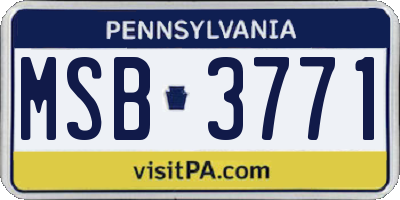 PA license plate MSB3771
