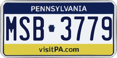 PA license plate MSB3779