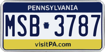 PA license plate MSB3787