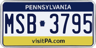 PA license plate MSB3795