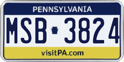 PA license plate MSB3824