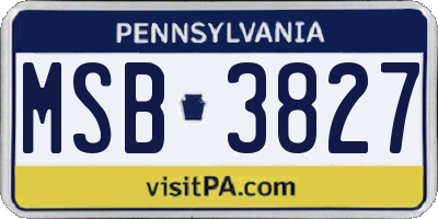 PA license plate MSB3827