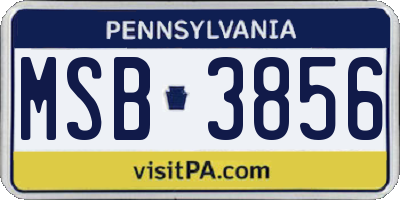 PA license plate MSB3856