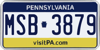 PA license plate MSB3879