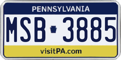 PA license plate MSB3885